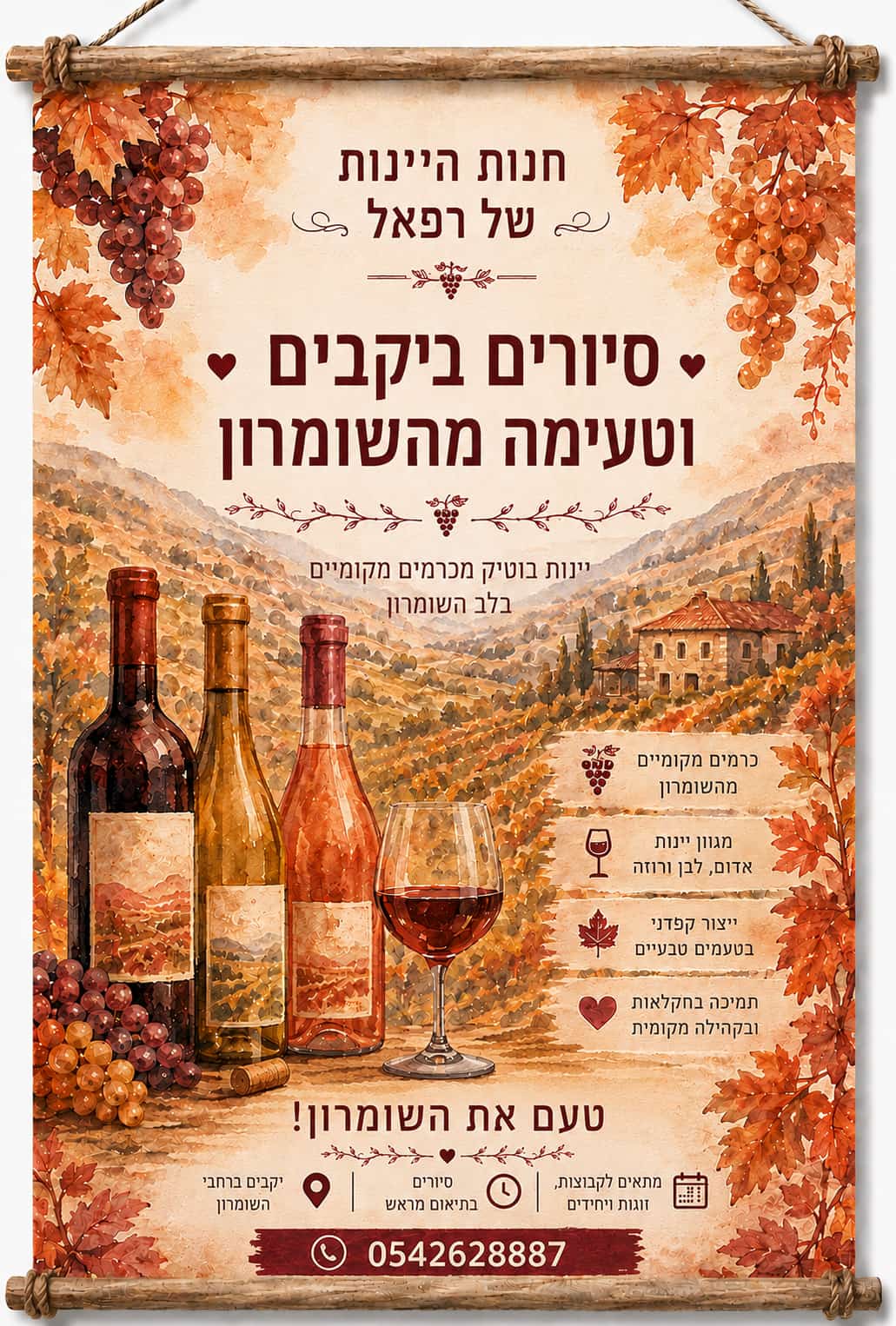 סיורים ביקבים וטעימה מהשומרון